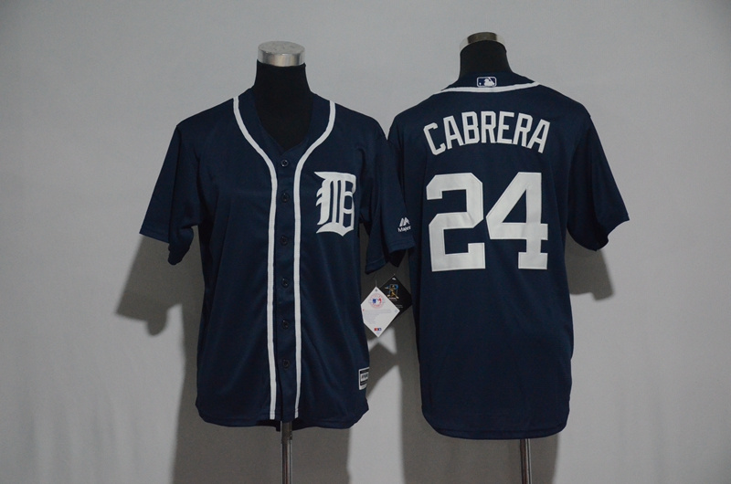 Youth 2017 MLB Detroit Tigers #24 Cabrera Blue Jerseys->youth mlb jersey->Youth Jersey